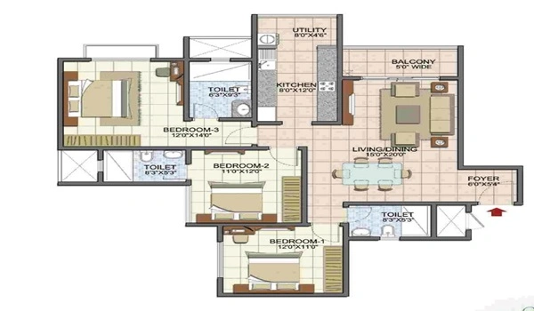 Godrej Yeshwanthpur 3.5 BHK Floor Plan
